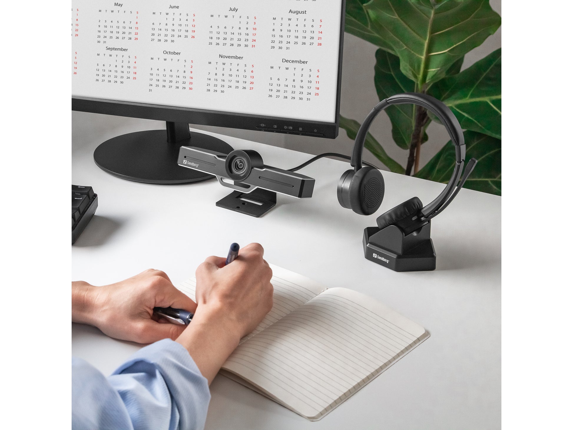 Sandberg Wireless Office Headset Pro+ – Duo Headset – Bluetooth 5.0 – Schwarz – bis 20 h