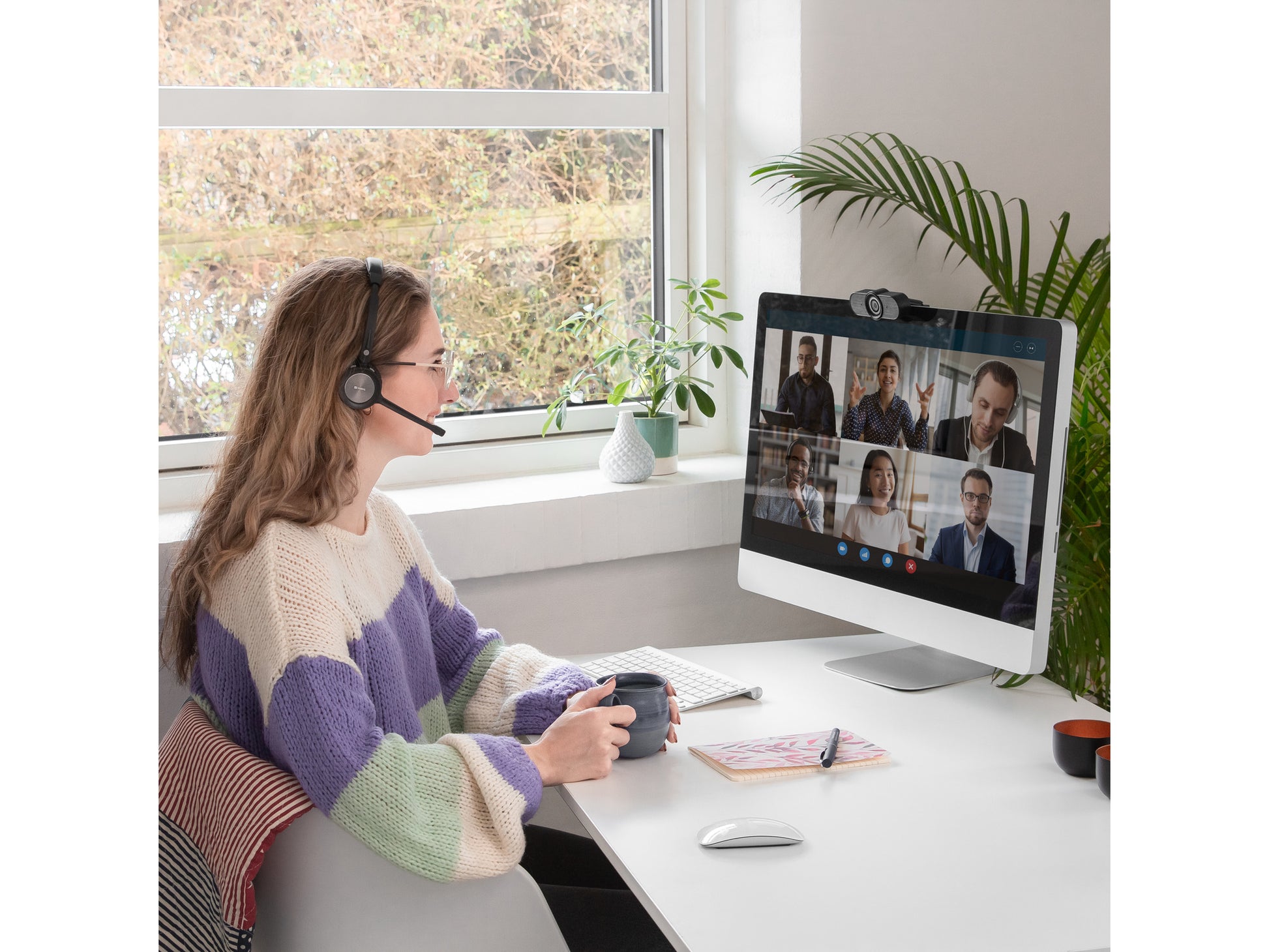 Sandberg Wireless Office Headset Pro+ – Duo Headset – Bluetooth 5.0 – Schwarz – bis 20 h