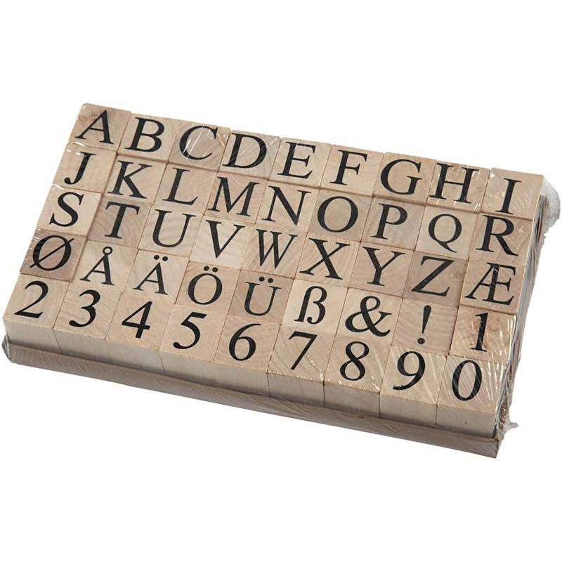 Creativ Company Stempel-Set – Buchstaben – 45 Stempel – Holz – 20 × 20 × 15 mm