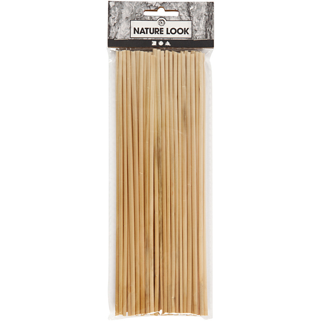 Creativ Company Naturmaterialien, Stroh, Hellbraun, 22 cm × 3 mm, 50 Stk.
