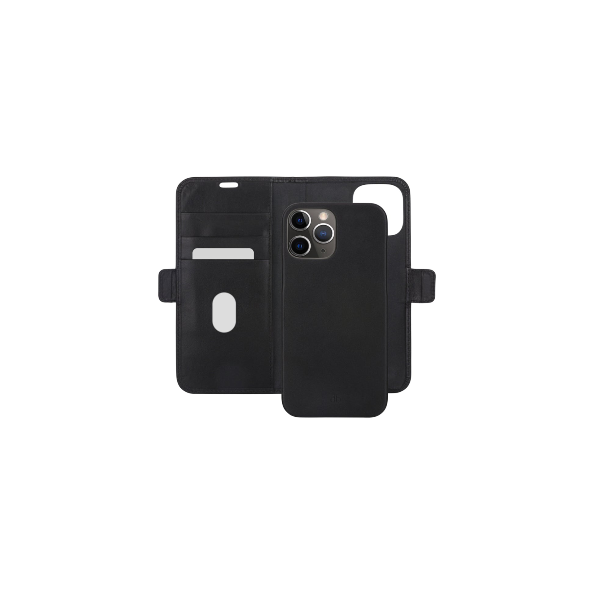 dbramante1928 Lynge Wallethülle – für Apple iPhone 12/12 Pro, 3 Kartenfächer, Leder, Schwarz
