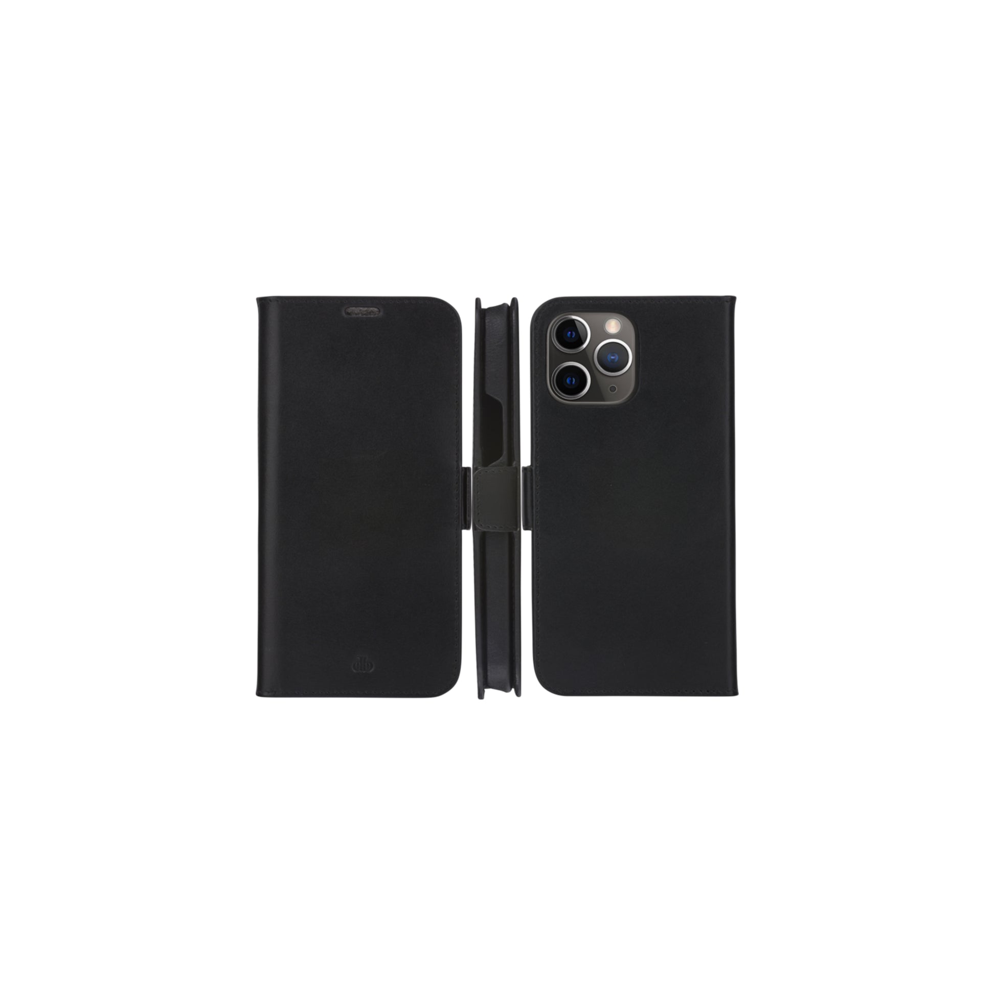 dbramante1928 Lynge Wallethülle – für Apple iPhone 12/12 Pro, 3 Kartenfächer, Leder, Schwarz