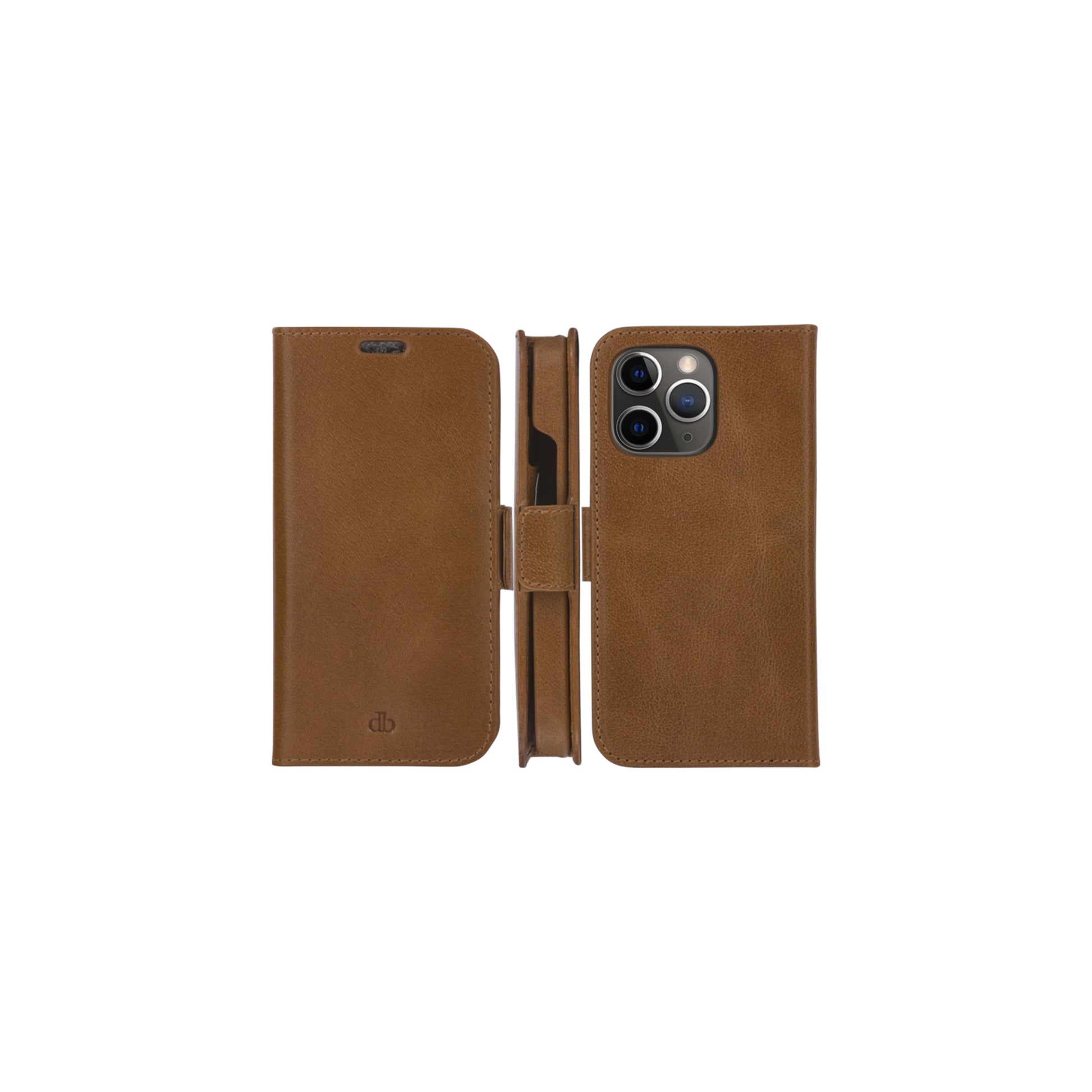 dbramante1928 Lynge Wallethülle – für Apple iPhone 12/12 Pro, 3 Kartenfächer, Leder, Beige, Magnetverschluss