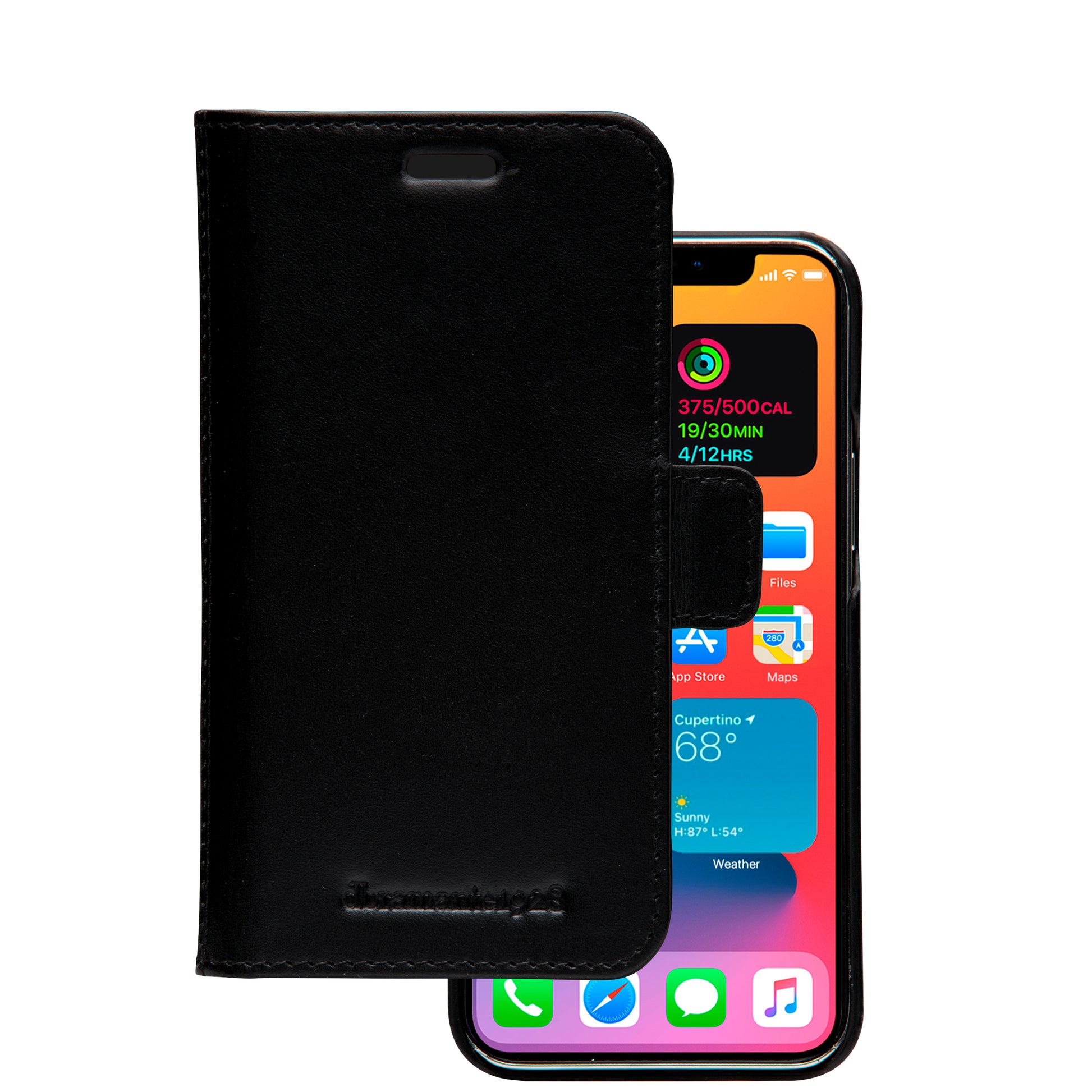 dbramante1928 Lynge Wallethülle – für Apple iPhone 12 mini, 3 Kartenfächer, Leder, schwarz