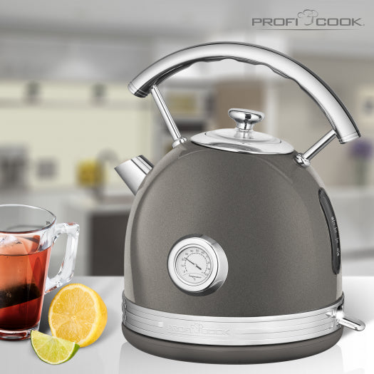 ProfiCook Wasserkocher – 1,7 l, Edelstahl, Anthrazit, PC-WKS 1192