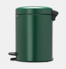 Brabantia Treteimer – 5 l – Edelstahl, rund – Grün – Soft-Close