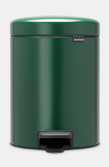 Brabantia NewIcon Treteimer – 3 l – Kunststoff, rund – dunkelgrün – Soft-Close
