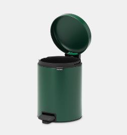 Brabantia NewIcon Treteimer – 3 l – Kunststoff, rund – dunkelgrün – Soft-Close