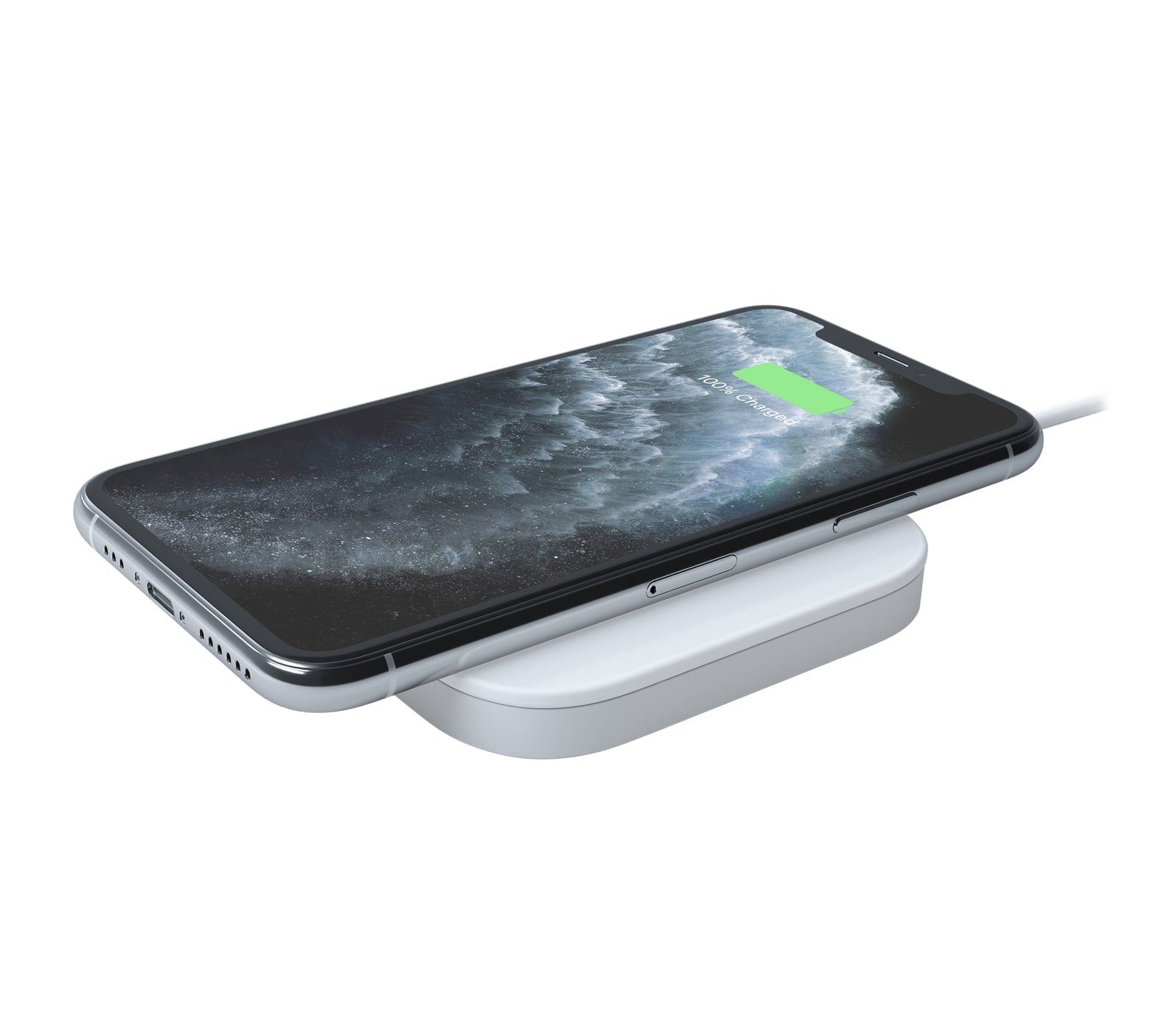 Logitech Powered Wireless Charging Pad Kabelloses Ladegerät 25 W – Qi – für iPhone, Galaxy, Pixel und andere – weiss