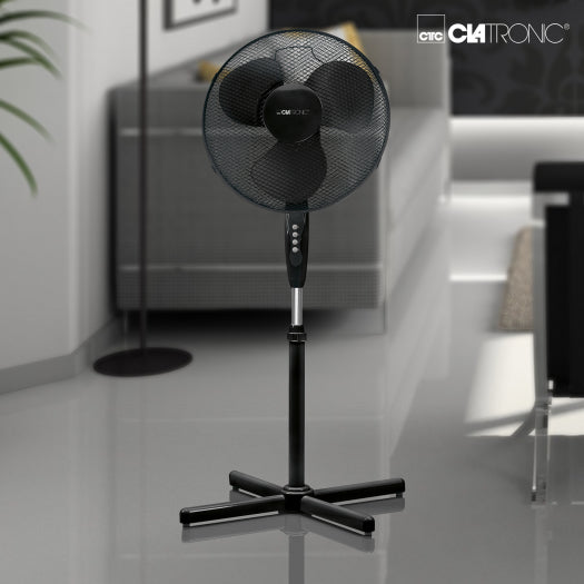 Clatronic Standventilator VL 3603 S – 40 cm, 3 Stufen, oszillierend, 45 W, Schwarz