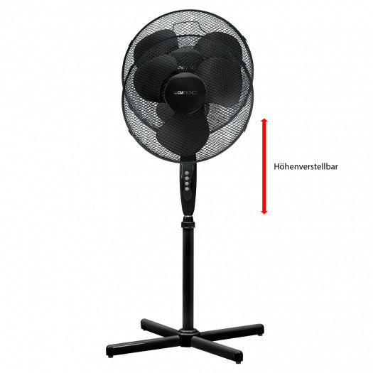 Clatronic Standventilator VL 3603 S – 40 cm, 3 Stufen, oszillierend, 45 W, Schwarz
