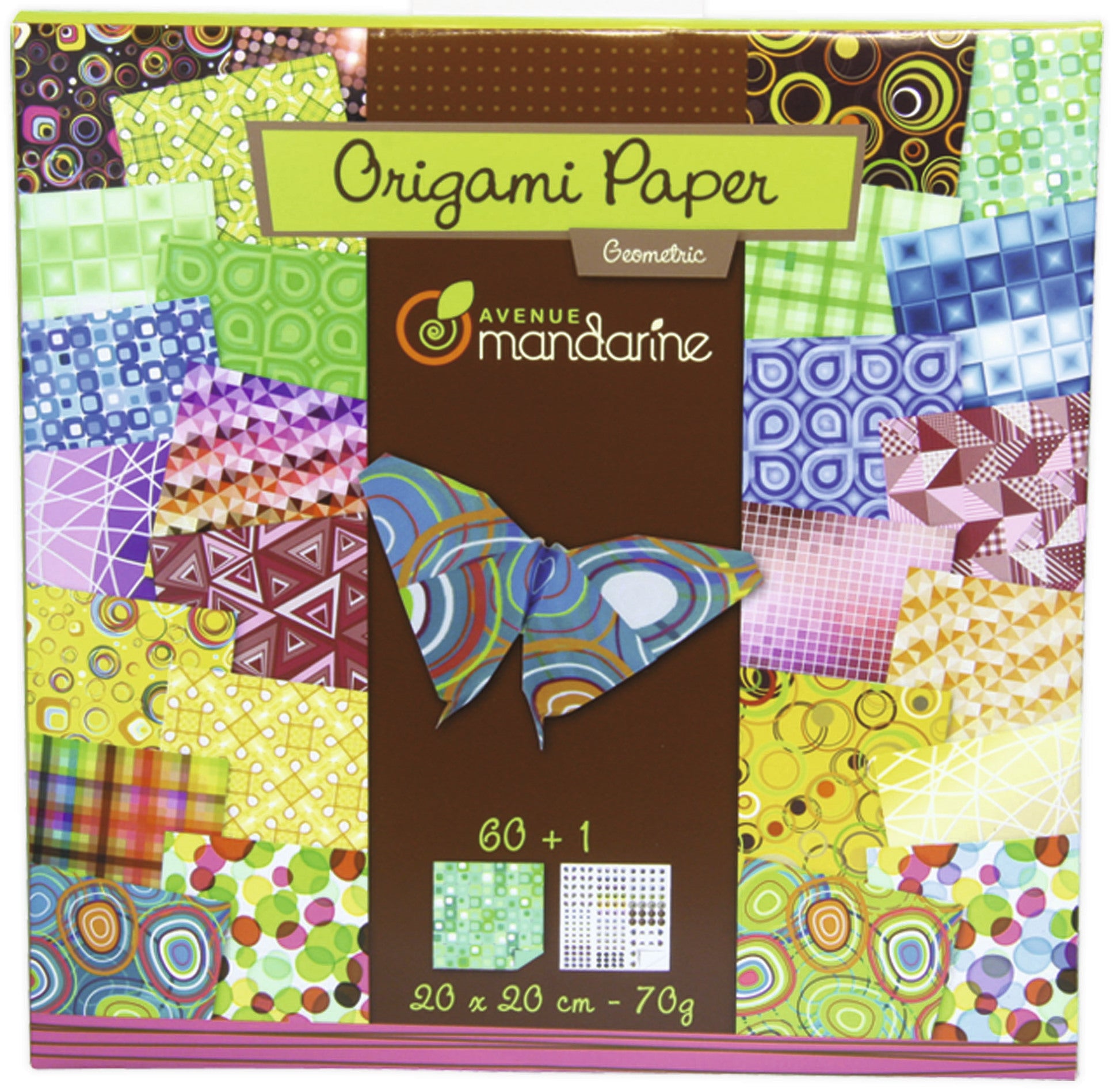 Avenue Mandarine Origami-Papier – sortiert – 200 × 200 mm, 60 Bogen