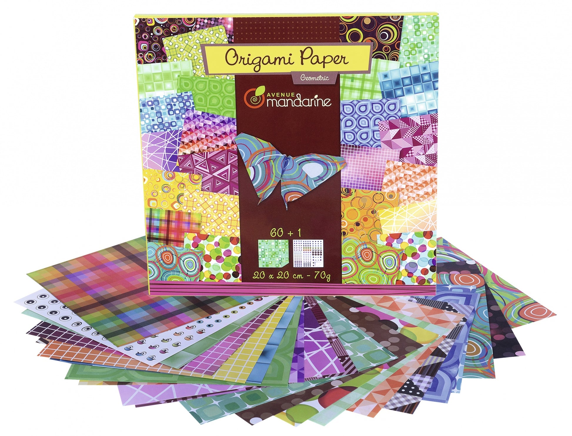 Avenue Mandarine Origami-Papier – sortiert – 200 × 200 mm, 60 Bogen