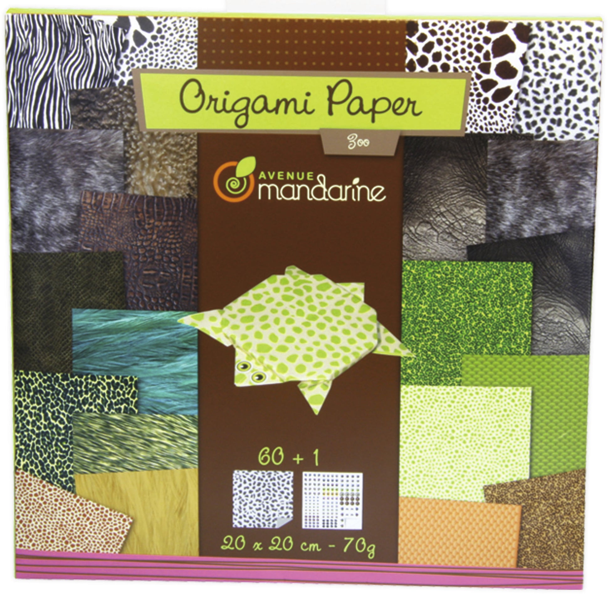 Avenue Mandarine Origami Papier – sortiert – 20 × 20 cm, 70 g/m², 60 Bogen