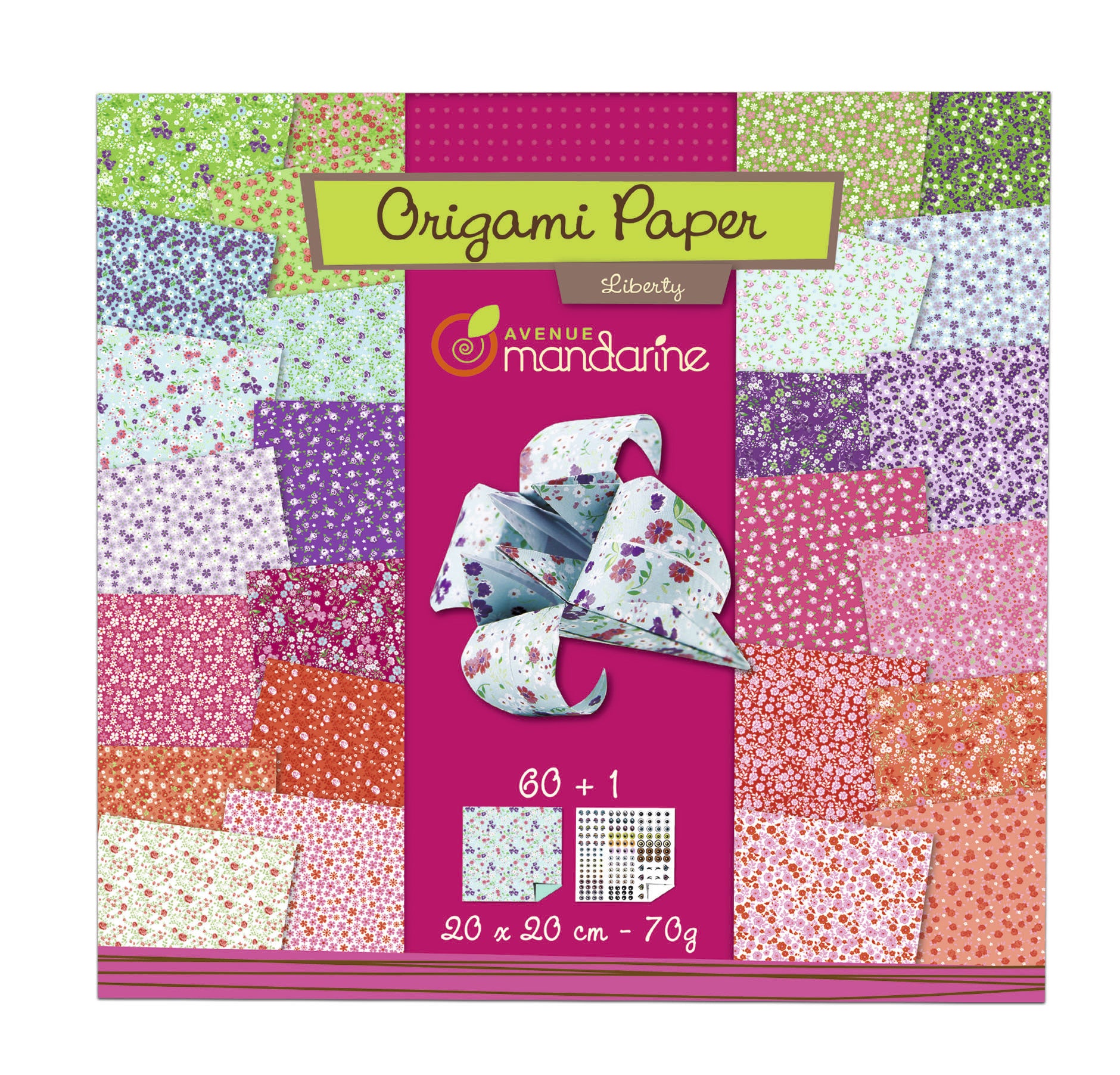 Avenue Mandarine Origami Papier – sortiert – 200 × 200 mm, 60 Blätter