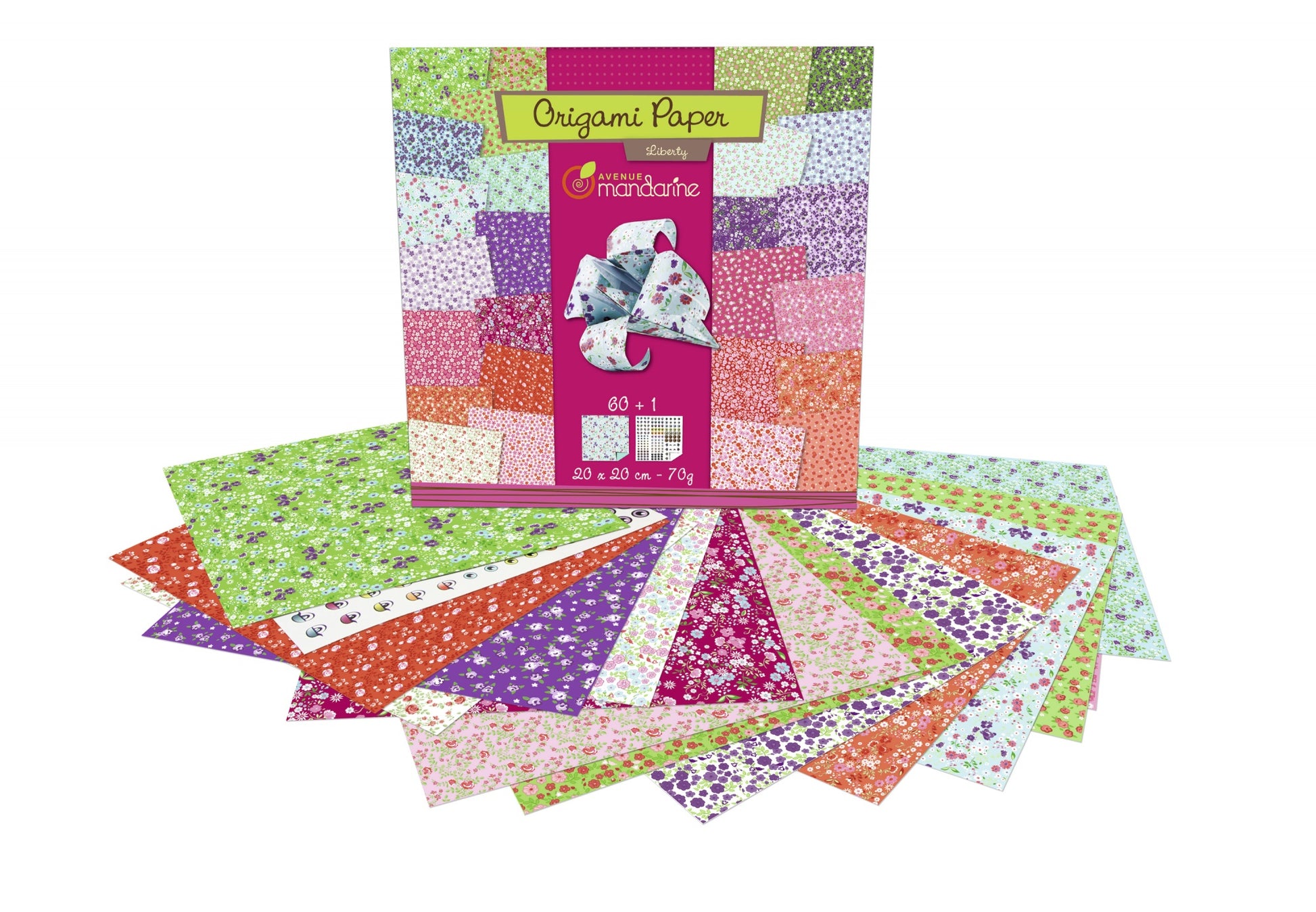 Avenue Mandarine Origami Papier – sortiert – 200 × 200 mm, 60 Blätter