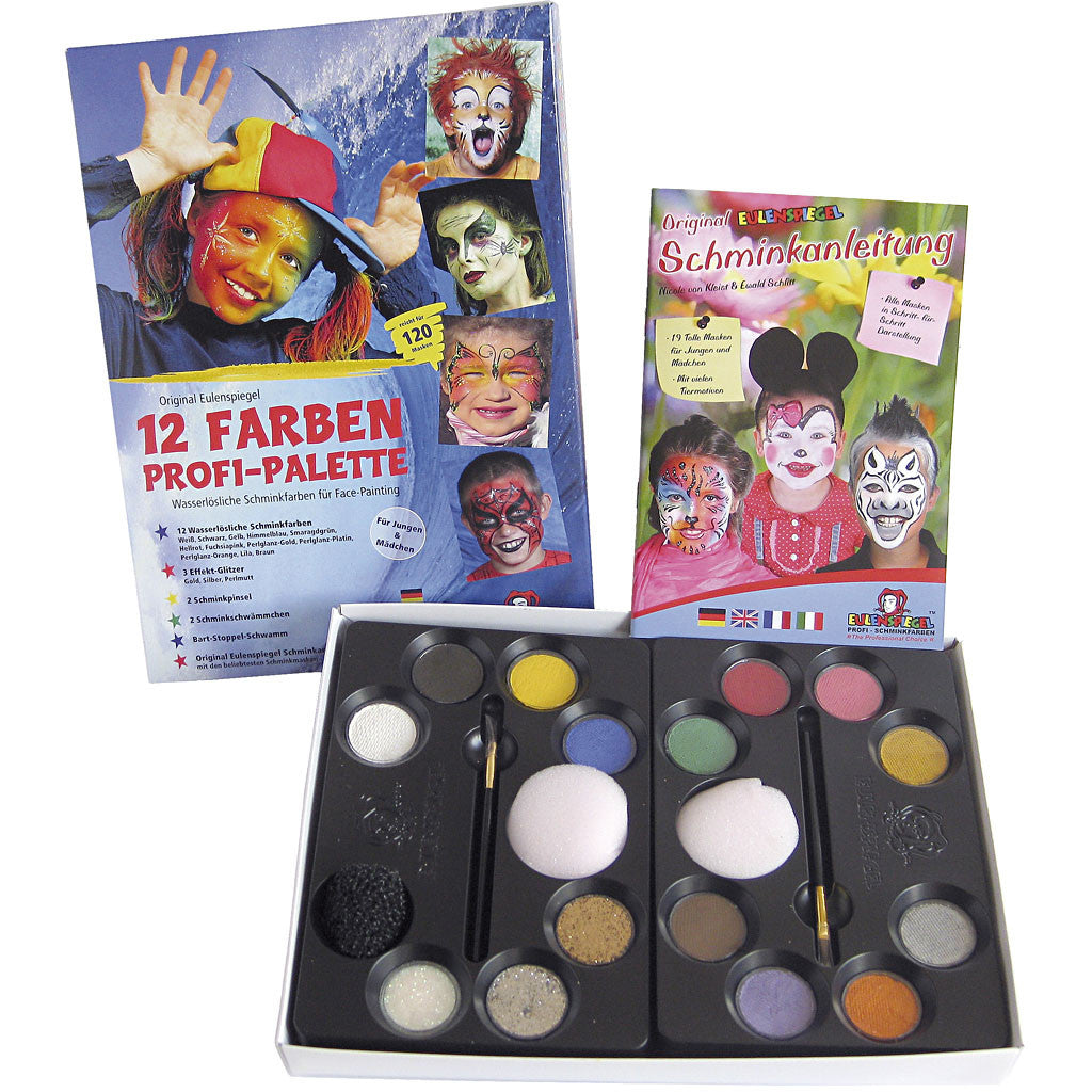 Eulenspiegel Schminkset – 12-teilig, Mehrfarbig, 12 × 3,5 ml