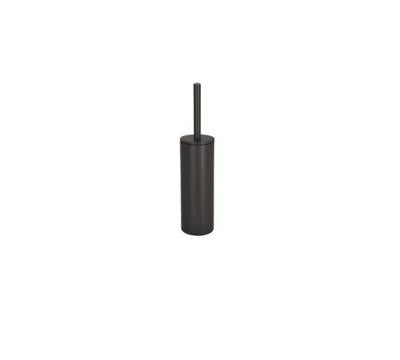 Spirella Akira – WC-Bürstenset – Kunststoff, Stahl, schwarz matt, bodenstehend, mit Deckel, H 40 cm, Ø 9,5 cm