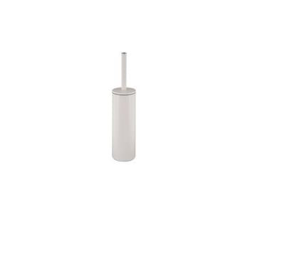 Spirella WC-Garnitur Akira – Stahl, Weiss matt, mit Deckel, 9,5 × 9,5 × 40 cm