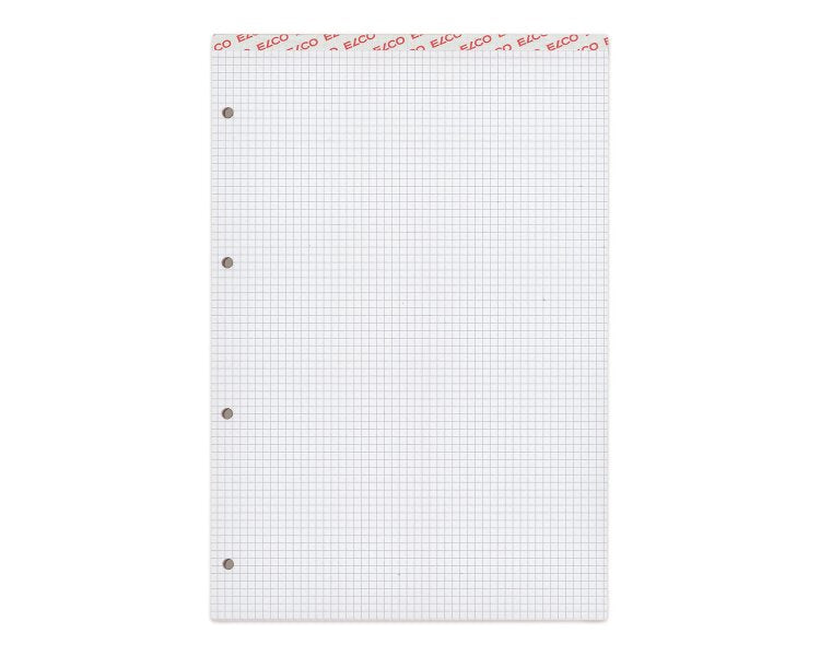 Elco Notizblock – A4 – kariert 4 mm – 100 Blatt – 70 g/m² – perforiert – weiss – FSC – 5 Stück