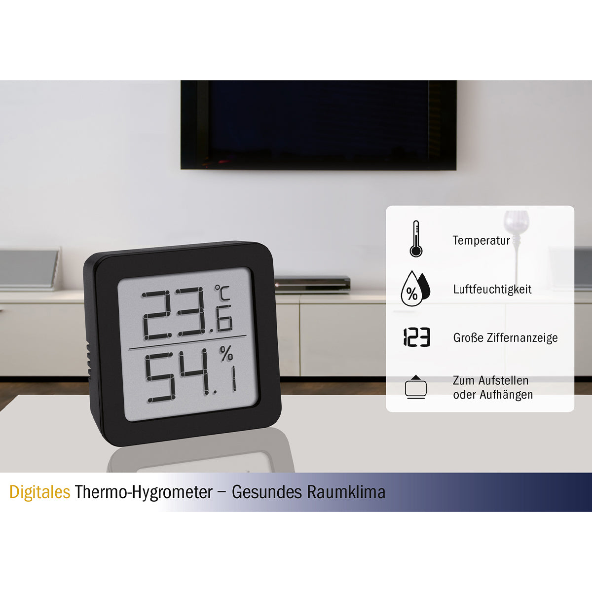 TFA-Dostmann Digitales Thermo-Hygrometer – −10–50 °C, 10–99 %, Aussen