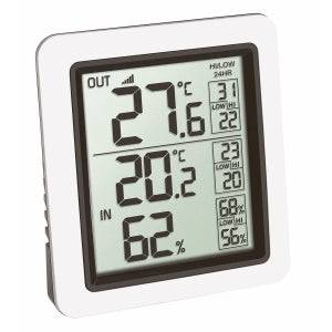 TFA-Dostmann TFA Dostmann INFO – Temperatur- & Feuchtigkeitssensor, Funk, Min/Max – Weiss