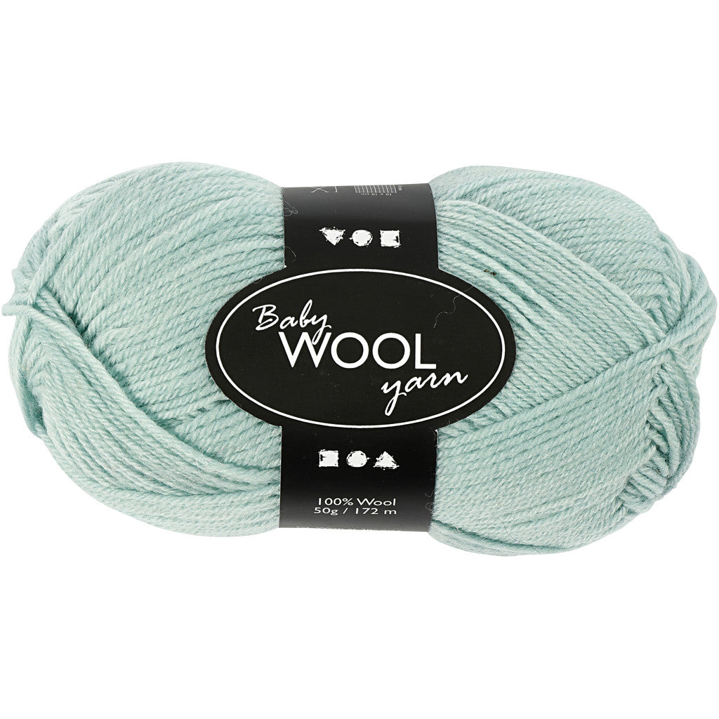 Creativ Company Merinowolle Garn Hellgrün – 50 g, 172 m, Nadel 3,5 mm