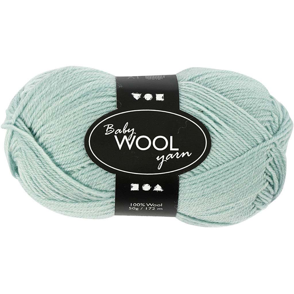 Creativ Company Merinowolle Garn Hellgrün – 50 g, 172 m, Nadel 3,5 mm