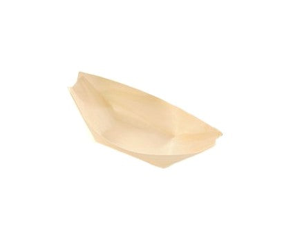 Sier Disposables Sier Fingerfood-Schale, Holz, Oval – 8 × 4,5 cm – Beige – FSC – 100 Stk.