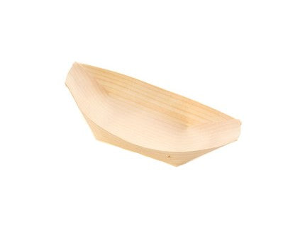 Sier Disposables Schale/Schüssel, Holz (Kiefer) Oval – 115 × 70 mm beige – FSC – 100 Stk.