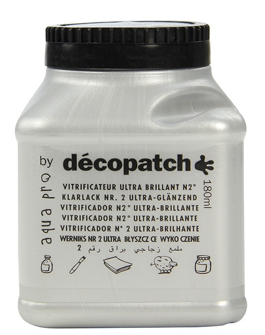 Décopatch Aquapro Klarlack – Transparent, glänzend – 180 ml – für innen