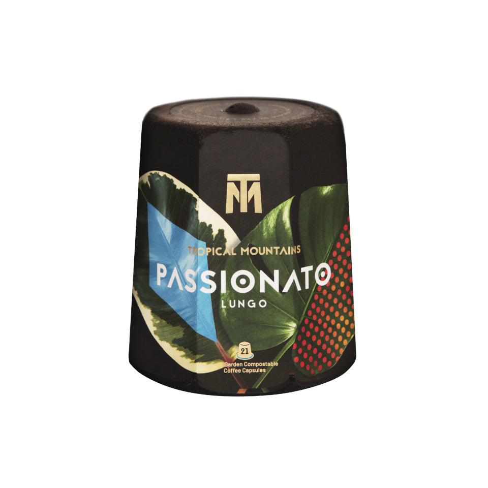 Tropical Mountains Kaffeekapseln Passionato Lungo – für Nespresso – Intensität 7/12 – Bio – 21 Kapseln
