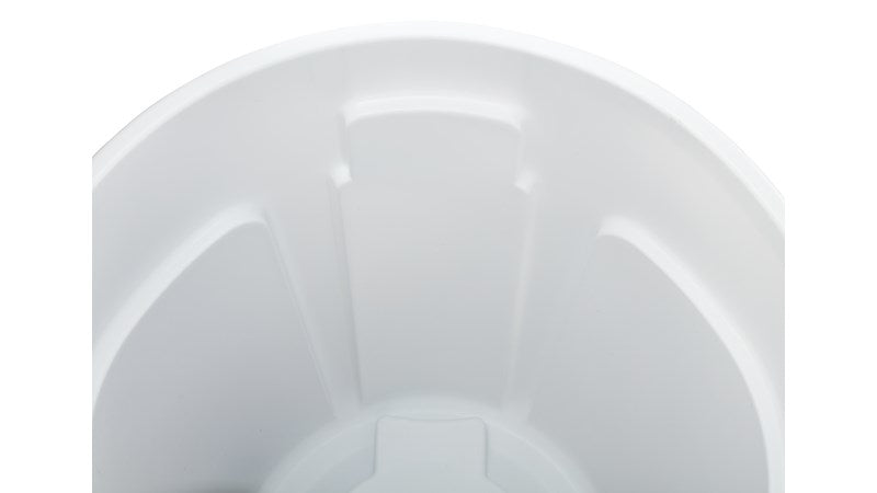 Rubbermaid BRUTE FG263200WHT Müllcontainer – 121,1 l – Kunststoff (PP), rund – grau – Anti-Rutsch-Basis