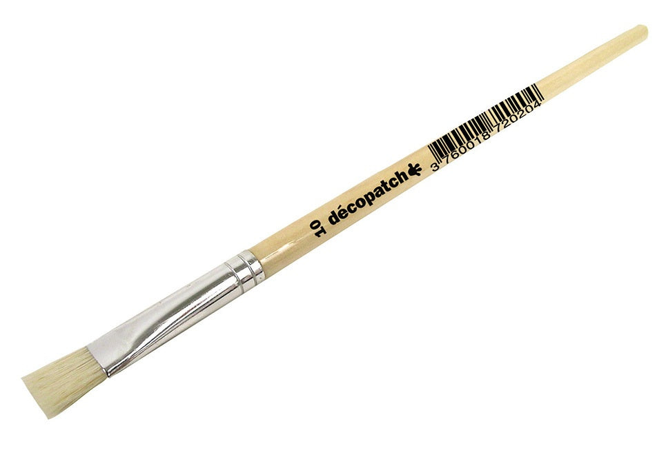 Décopatch Pinsel – braun, Schweineborsten, Länge 180 mm, 1er-Pack, für Kleber, Acryl- und Temperafarben