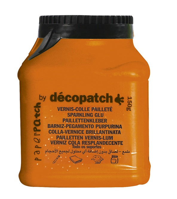 Décopatch Glitzerkleber – Seidenmatt – 150 ml – Trocknet Transparent, Lösungsmittelfrei