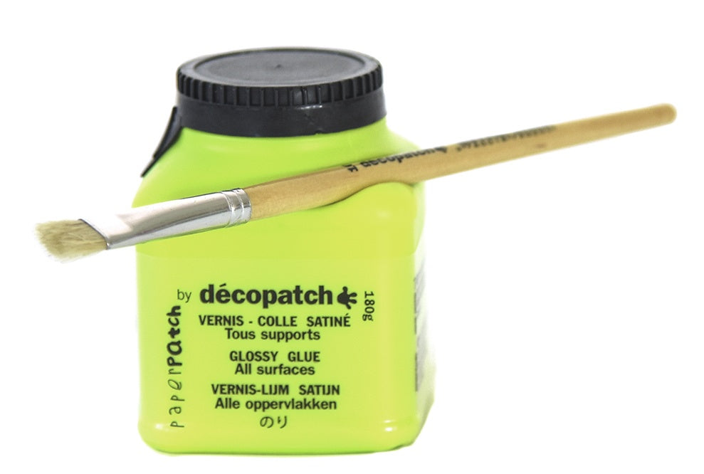 Décopatch Kleber & Lack Paperpatch – Seidenmatt, auf Wasserbasis, 180 ml, für Papier u. a., PP150AO