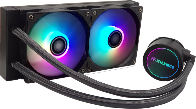 Xilence LQ240.ARGB – Wasserkühlung 240 mm – ARGB, 2×120 mm PWM, 300 W, für AMD AM5/AM4, Intel LGA 1700 und andere