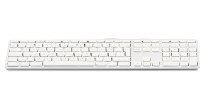 LMP KB-1243 – Tastatur, kabelgebunden (USB-A), DE-Layout (DE), Fullsize (mit Ziffernblock), Scherenmechanik, Weiss