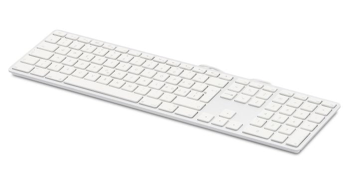 LMP KB-1243 – Tastatur, kabelgebunden (USB-A), DE-Layout (DE), Fullsize (mit Ziffernblock), Scherenmechanik, Weiss