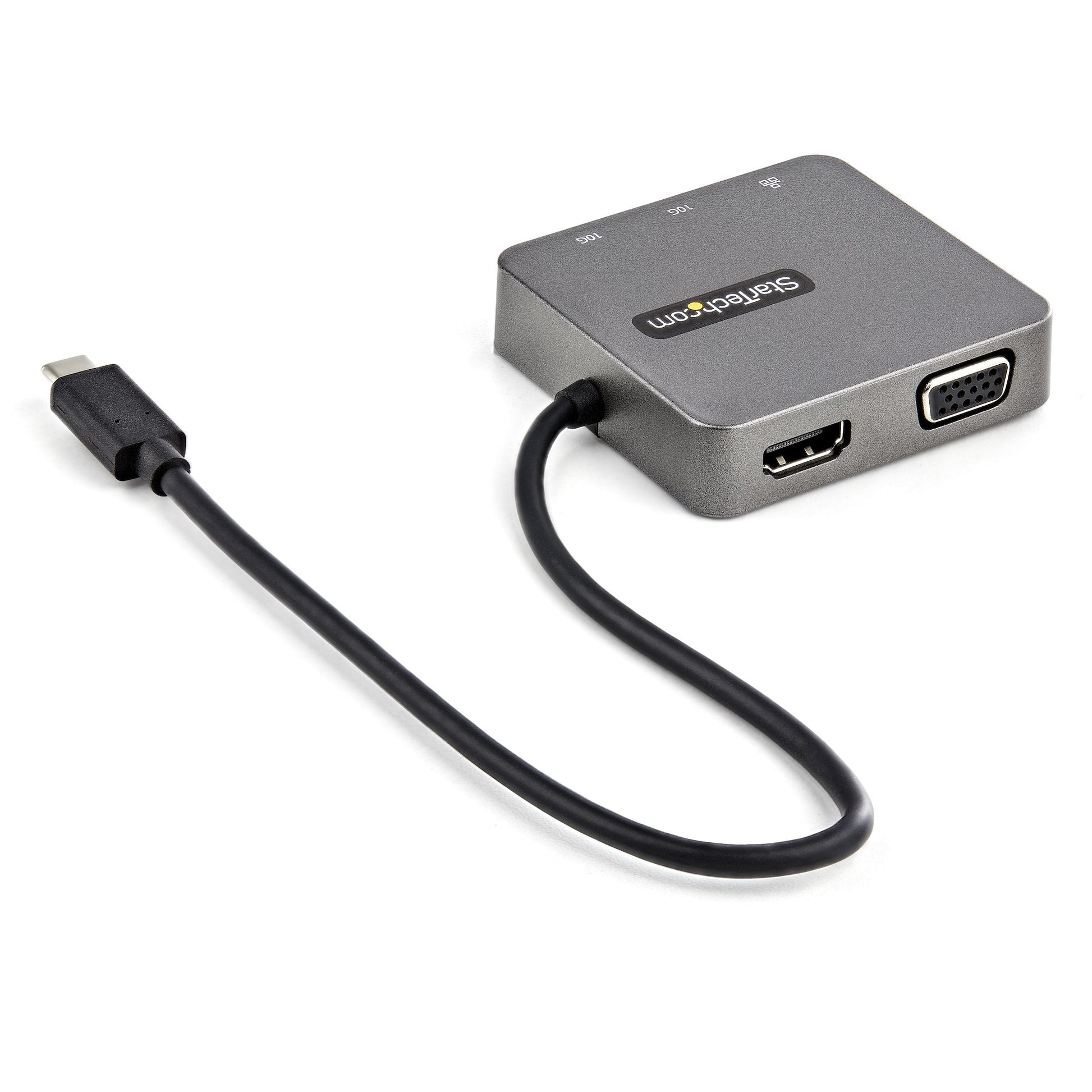 StarTech.com Multiport-Adapter – USB-C, 1× HDMI, 1× VGA, 1× USB-A, GbE, für Windows/Mac/ChromeOS