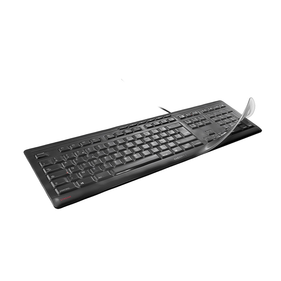 CHERRY Stream – Tastatur, Tastaturabdeckung, Dicke 0,25 mm, Transparent – für JK-8500xx-x