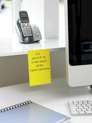 Post-it Super Sticky Haftnotizen – 102 × 152 mm – gelb, liniert, 75 Blatt/Block