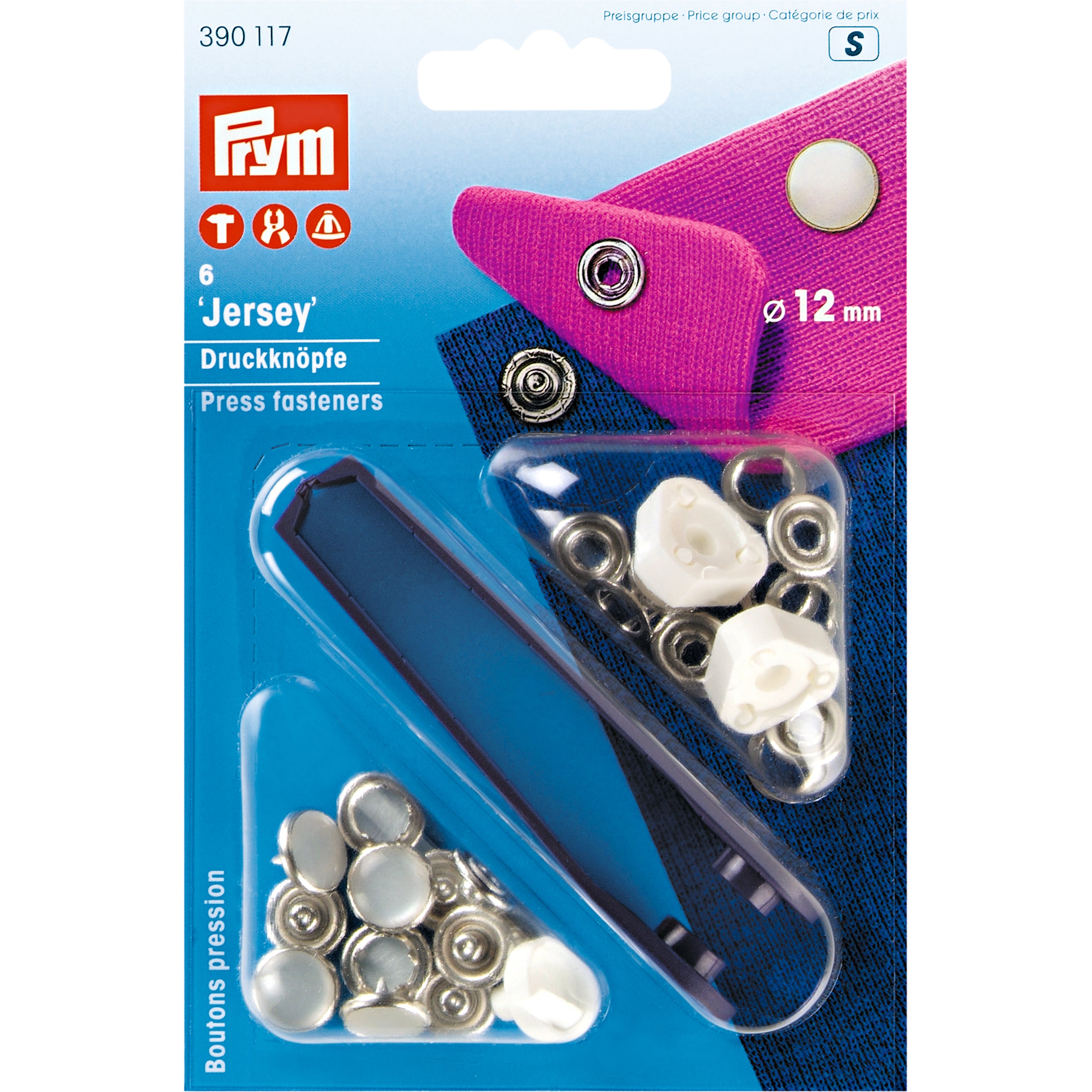 Prym Knöpfe Ø 12 mm – Metall/Kunststoff, Perlmutt, 6 Stück