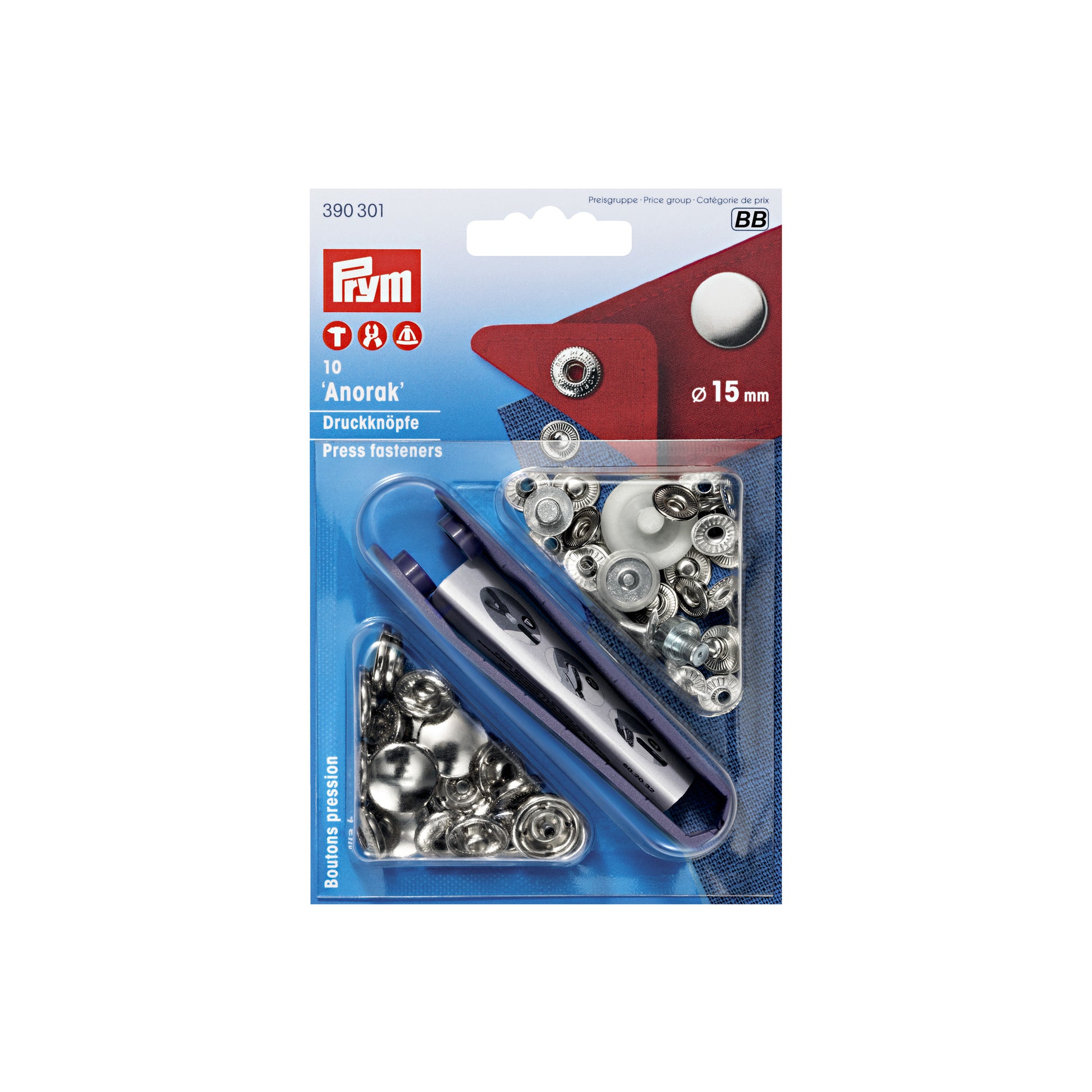 Prym Ösen Ø 15 mm – Metall, Silber, 10 Stück
