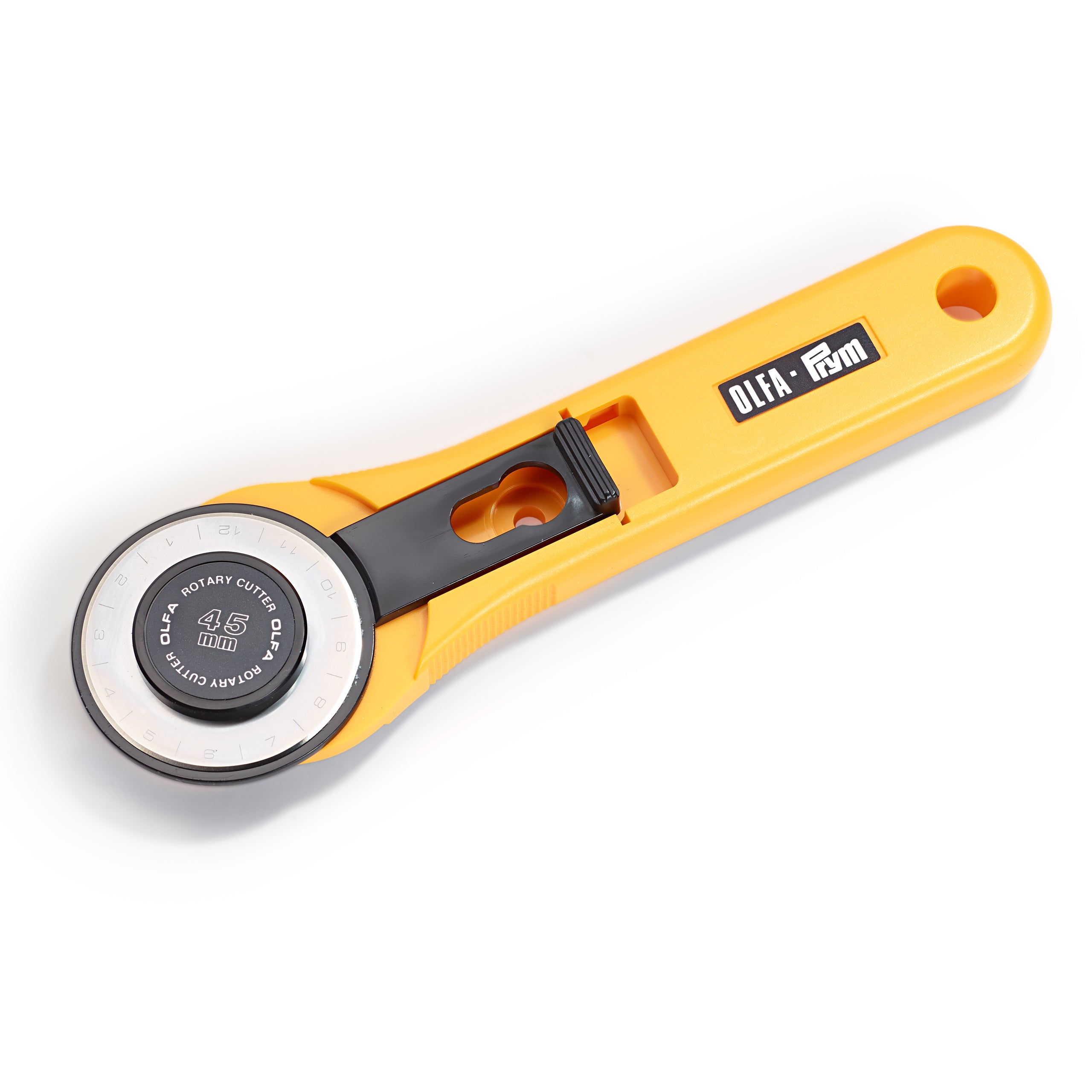 Prym Rollenschneider Maxi 45 mm – Klinge aus Edelstahl, Kunststoffgriff gelb, 1 Stück