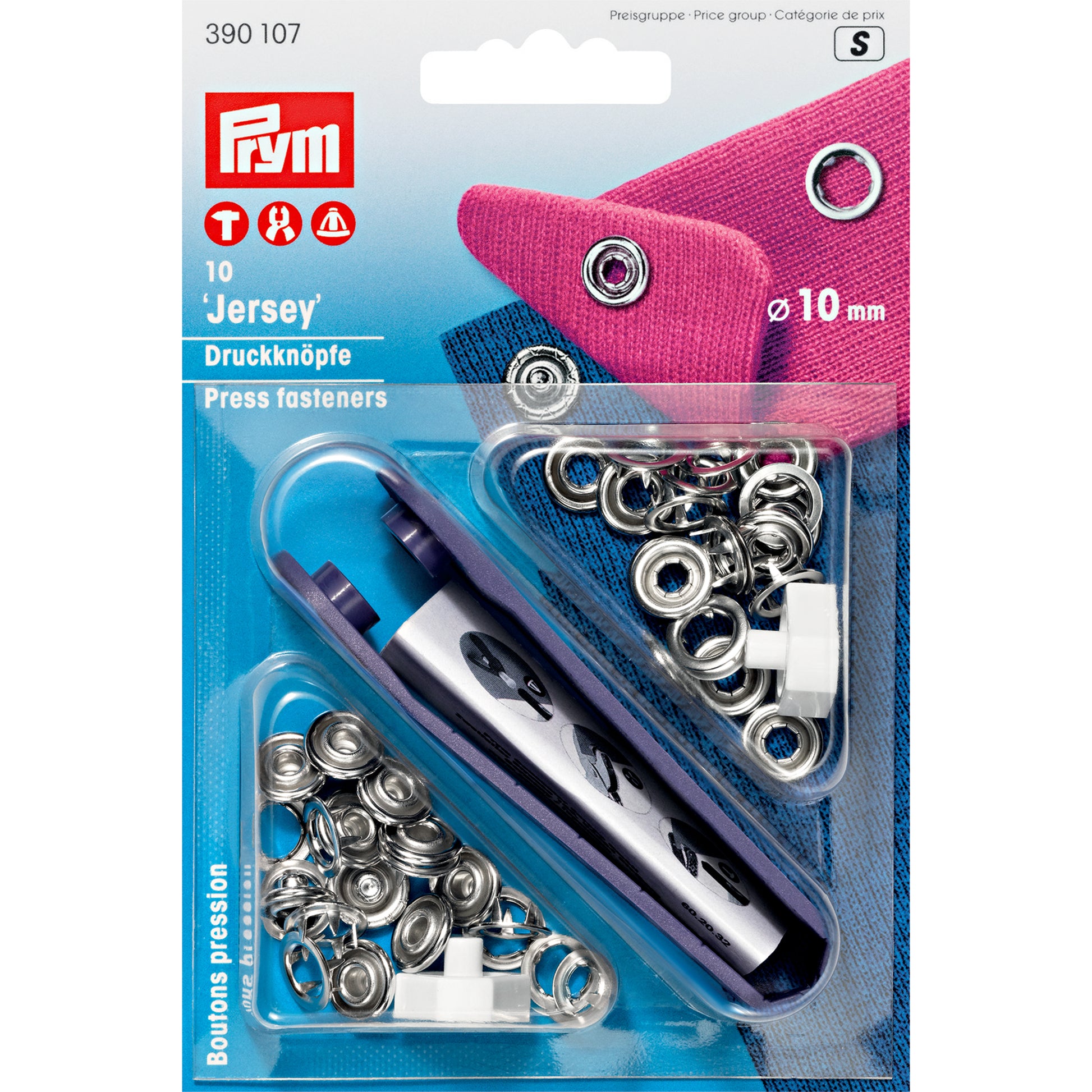 Prym Knöpfe Ø 10 mm – Metall, silber, 10 Stück