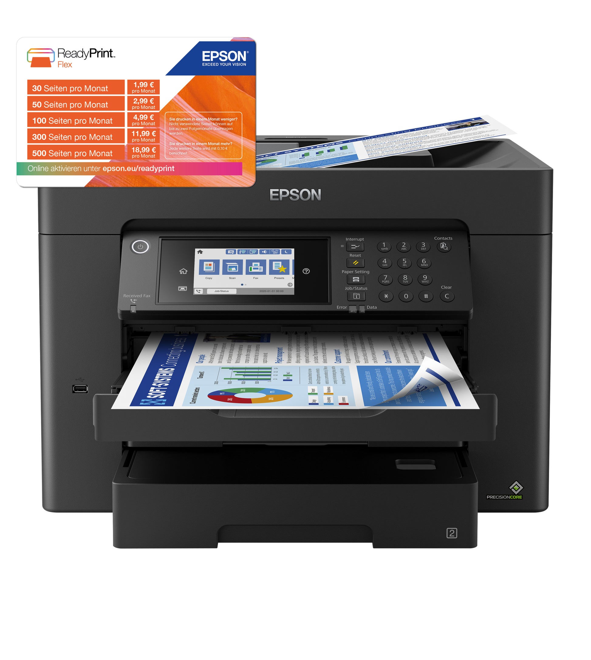 Epson WorkForce WF-7840DTWF – Farbiges Tintenstrahl-MFP A3, 4-in-1