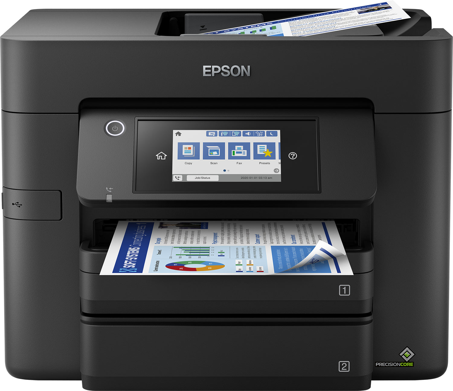 Epson WorkForce WF-4830DTWF – Farbiges Tintenstrahl-MFP A4 – USB/LAN/WLAN – Duplex, Duplex-ADF – 36 Seiten/Min S/W