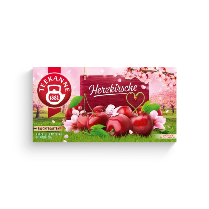 Teekanne Früchtetee Herzkirsche – Teebeutel 20 Beutel