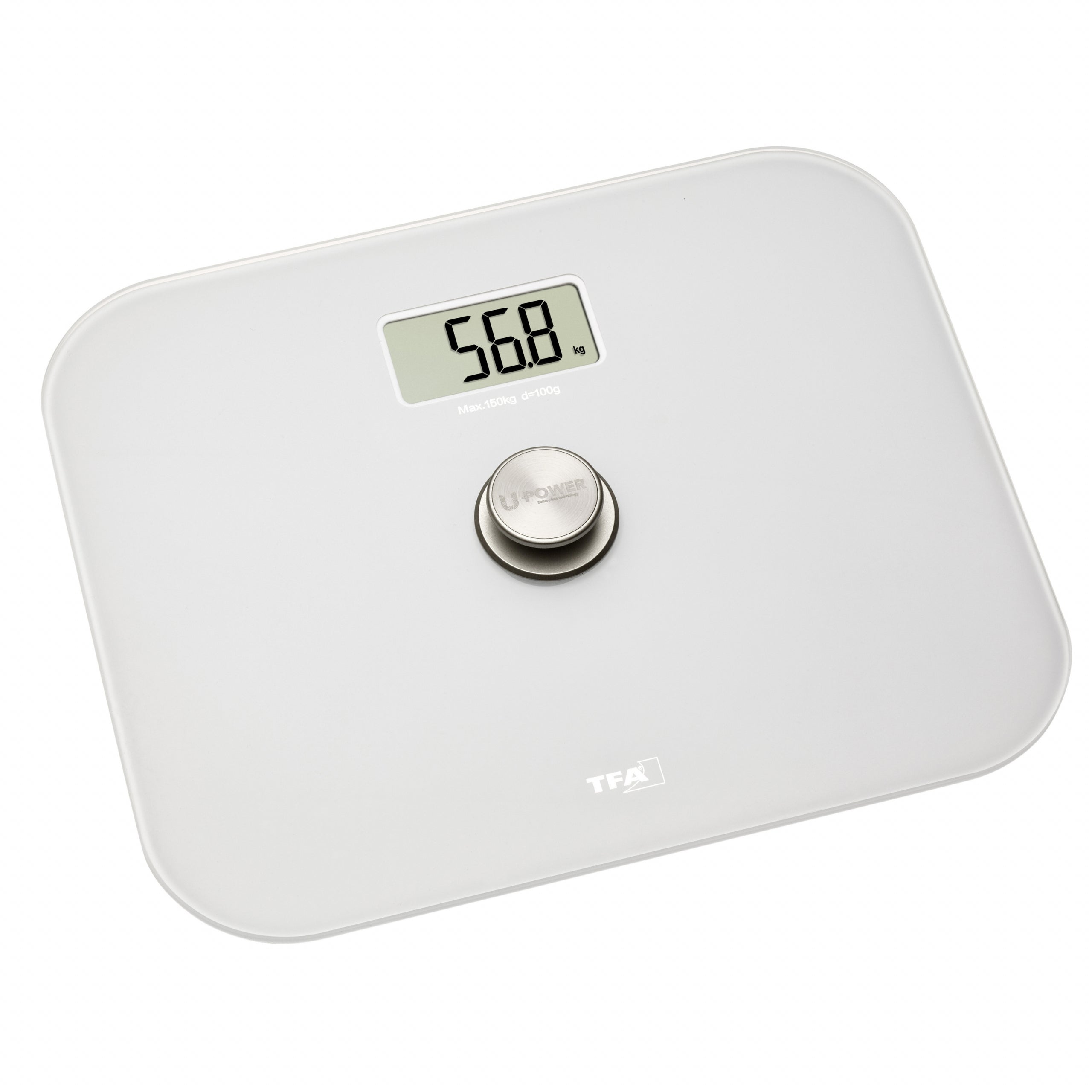 TFA-Dostmann Paketwaage ECO STEP – Tragkraft 150 kg, Teilung 100 g, Wiegefläche 32 × 26 cm, Sicherheitsglas